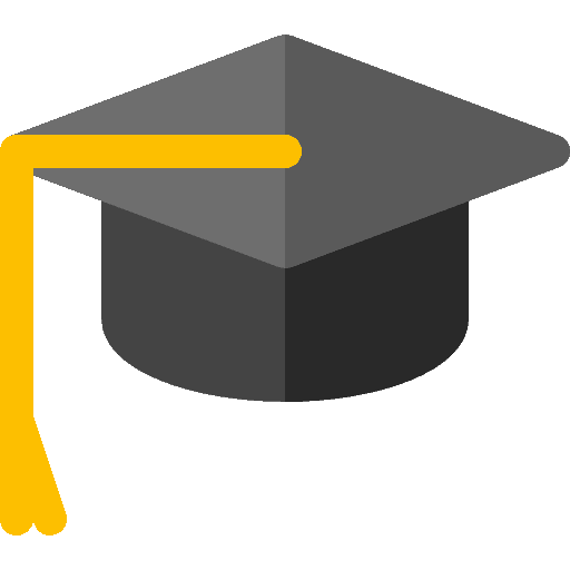 Graduation cap with tassel, symbolizing education and certification achievement.