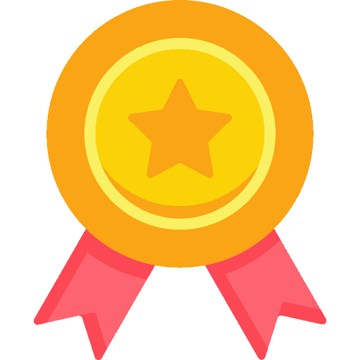 Gold medal icon representing achievement in AWS certification training.